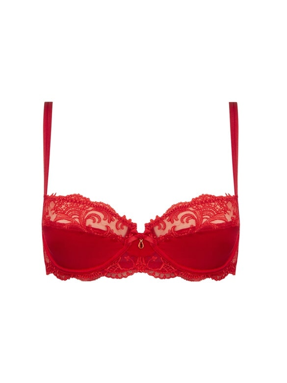 Lise Charmel - Splendeur Soie Half Cup Bra Splendeur Rouge Balcony Bra Lise Charmel 