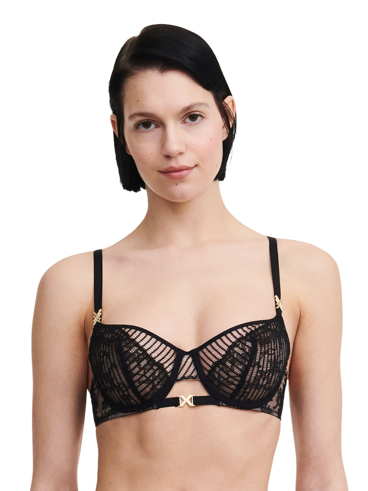 Chantelle X - Txture Half-Cup Bra Black Half Cup Bra Chantelle X 